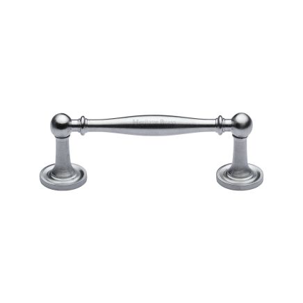 Heritage Brass Cabinet Pull Colonial Design 96mm CTC Satin Chrome Finish