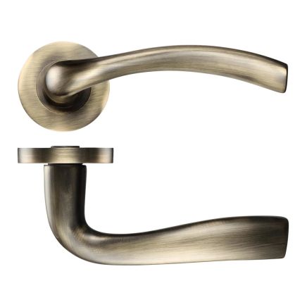 Zoo Hardware Siena lever on round rose - Florentine Bronze