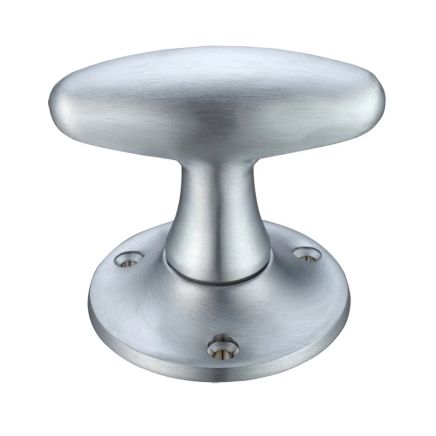 Zoo Hardware Extended Oval Mortice Knob Furniture 60mm Rose dia. - Satin