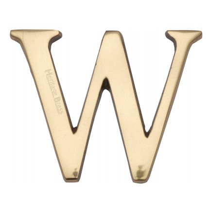 Heritage Brass Alphabet W Pin Fix 51mm (2") Polished Brass Finish