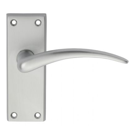 Wing Lever On Short Latch Backplate - Satin Chrome