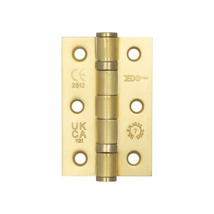 Jedo Grade 7 Steel Ball Bearing Hinges 76x50mm Satin Brass - By Frelan Hardware - J8502SB