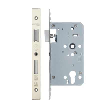 Zoo Hardware Din Euro Sashlock- Backset 60mm - 2 Pc Forend - Square - SSS - Single Throw - Stainless Steel