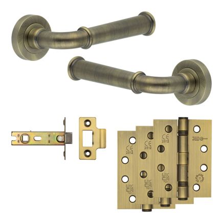 Complete Classic Door Handle Pack - Internal Doors - Antique Brass - By Frelan Hardware - JE-A3A-AB