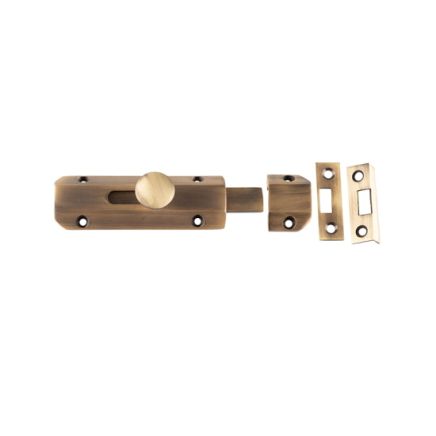 Jedo Architectural Slide Door Bolts 100x35mm Antique Brass - By Frelan Hardware - JV167AB