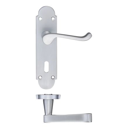 Zoo Hardware Oxford Lever Lock (57mm c/c) Furniture 170 x 42mm - Satin