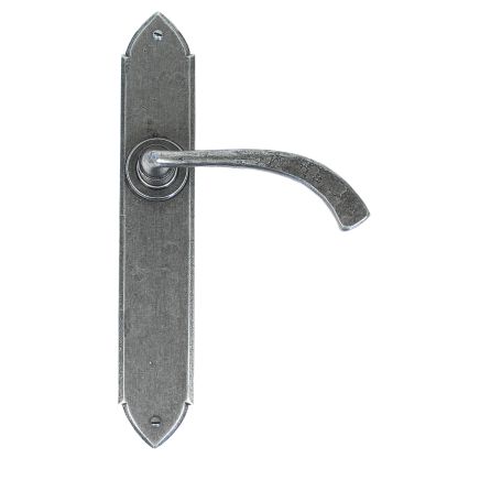 Pewter Gothic Curved Sprung Lever Latch Set