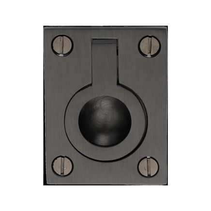 Heritage Brass Cabinet Pull Flush Ring Design 38mm Matt Bronze finish