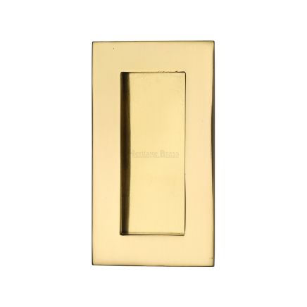 4" Flush Handle Polished Brass