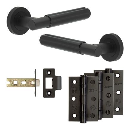 Complete Bloom Door Handle Pack - Internal Doors - Black - By Frelan Hardware - JE-B2B-MB