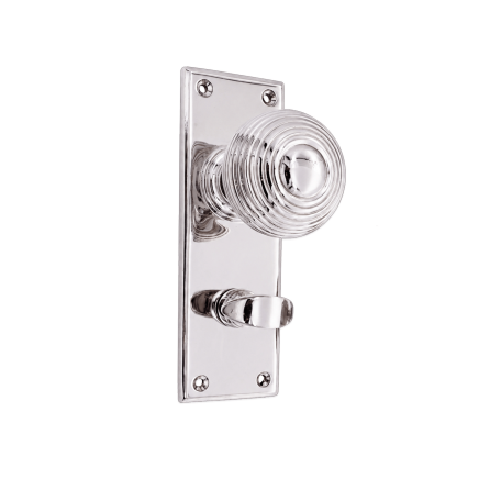 Beehive Knob on Backplate Bathroom Polished Nickel