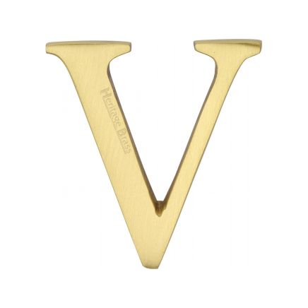 Heritage Brass Alphabet V Pin Fix 51mm (2") Satin Brass Finish