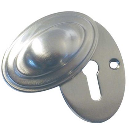Jedo Lined Oval Covered Escutcheon 36x55mm Satin Nickel - By Frelan Hardware - JV76SN