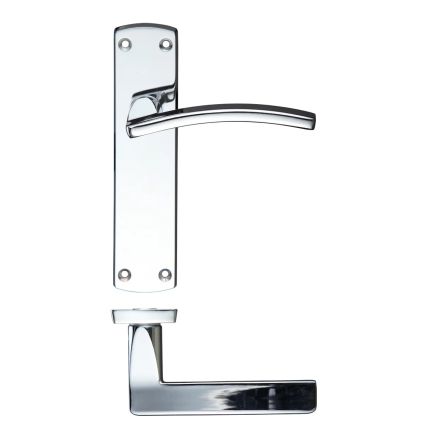 Zoo Hardware Toledo lever on latch backplate - Polished Chrome