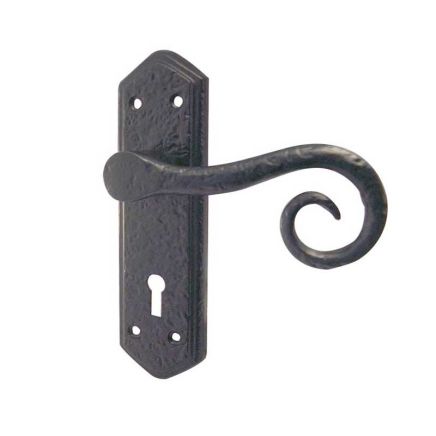 Royal Suite Door Handle on Lockplate Black - By Frelan Hardware - JAB400