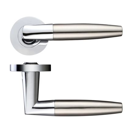 Zoo Hardware Atlanta lever on round rose - Polished Chrome / Satin Nickel