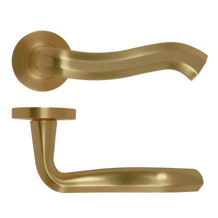 Zoo Hardware Rococo Lever On Round Rose - Antique Brass