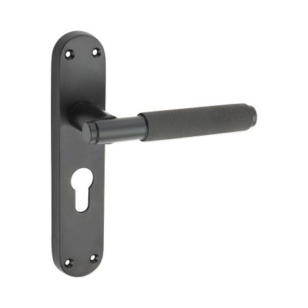 Connaught Knurled Lever on Backplate Euro Matt Black