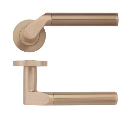 Zoo Hardware Venus lever on round rose - Tuscan Rose Gold