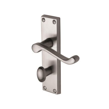Project Hardware Door Handle for Bathroom Malvern Design Satin Chrome finish