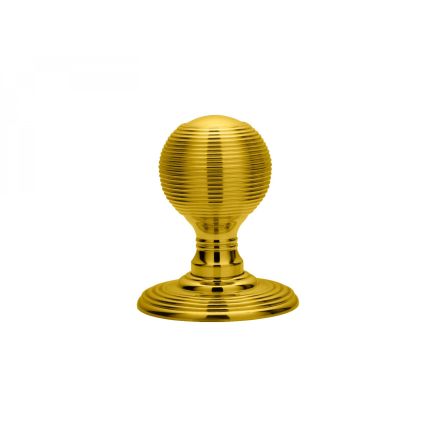 Delamain Reeded Knob - Polished Brass