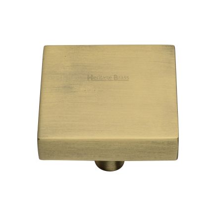 Heritage Brass Cabinet Knob Square Design 38mm Antique Brass finish