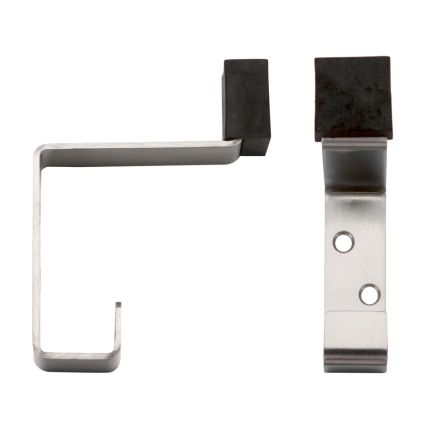 Zoo Hardware Hat and Coat Hook c/w Rubber - Satin Stainless