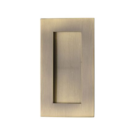 4" Flush Handle Antique Brass