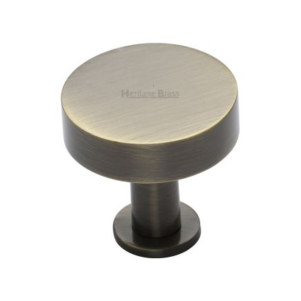 Heritage Brass Cabinet Knob Disc Design with Base 32mm Antique Brass finish
