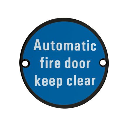 Zoo Hardware Automatic Fire Door Keep Clear - 76mm dia - Black