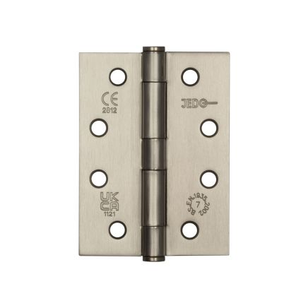 Jedo Grade 7 Steel Heavy Duty Button Tip Hinges 102x76x2.5mm Satin Nickel - By Frelan Hardware - J451BT-SN