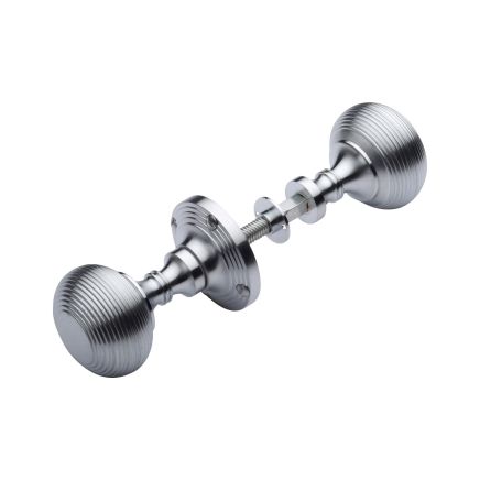 Heritage Brass Reeded Rim Knob Satin Chrome finish