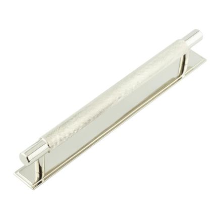 Hoxton Taplow Cabinet Handles 224mm Ctrs Stepped Backplate Polished Nickel - By Frelan Hardware - HOX-2060PN-6060PN