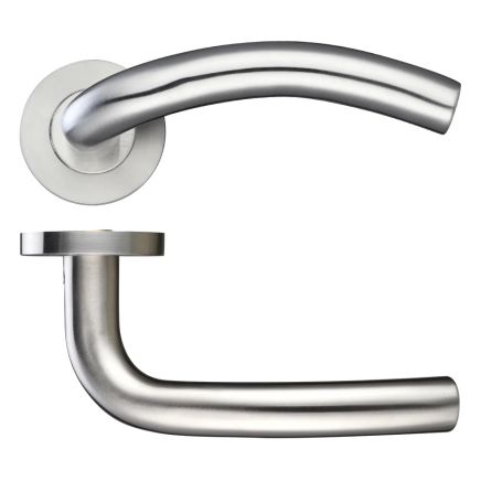 Zoo Hardware 19mm Arched Lever - Push On Rose - 52mm Rose - Grade 304 - Satin Stainless
