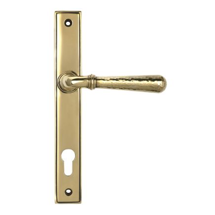 Aged Brass Hammered Newbury Slimline Espag. Lock Set