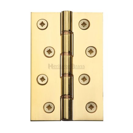 Heritage Brass Hinge Brass with Phosphor Washers 4" x 2 5/8" Polished Brass finish
