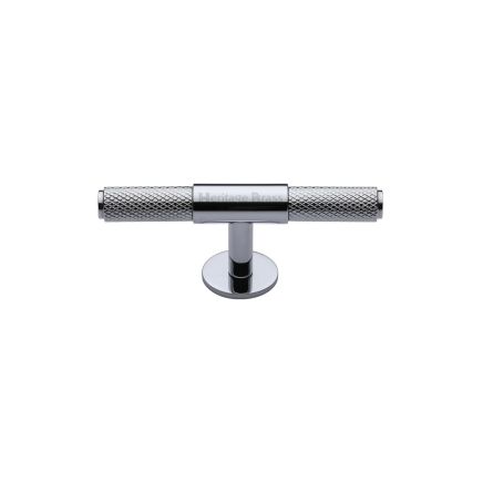 Heritage Brass Cabinet Knob Knurled Fountain Design 60mm Polished Chrome finish