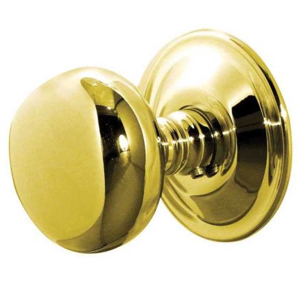 Jedo Mushroom Mortice Door Knobs 62mm Diameter 62mm Polished Brass - By Frelan Hardware - JV46PB