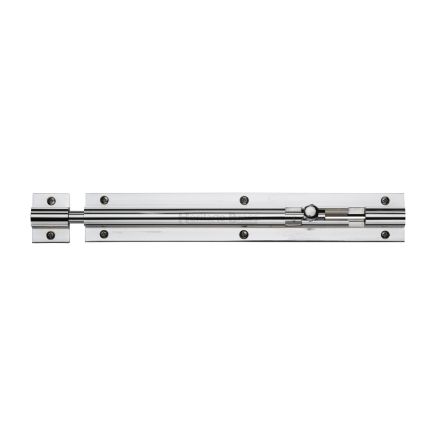 Heritage Brass Door Bolt Straight 8" x 1.25" Polished Chrome finish