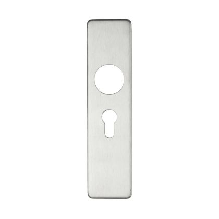 Zoo Hardware Cover plate for 19 mm RTD Lever on Short Backplate - Euro Profile 47.5mm - 45mm x180mm PSS - Satin Stainless