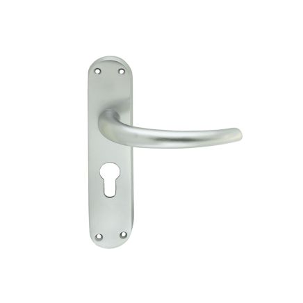 Lilla Lever On Euro Lock Backplate - Satin Chrome