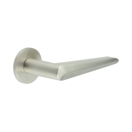 CR-107 Satin Stainless Steel Sprung Round Rose Door Handle - By Frelan Hardware - CR-107A1SSS