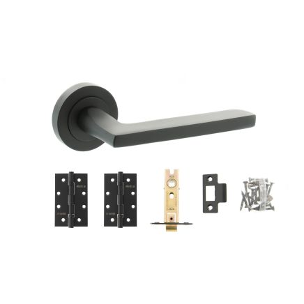 Atlantic Alaska Door Pack Bundle (3" Latch, 3"x2" Hingesx3) - Matt Black
