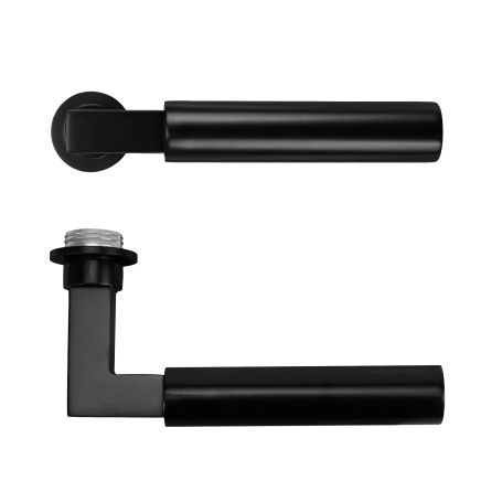 Zoo Hardware Garda Lever on 32mm Round Mini Rose - PVD Black