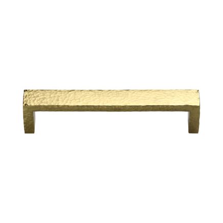 Heritage Brass Cabinet Pull Hammered Wide Metro Design 128mm CTC Polished Brass Finish