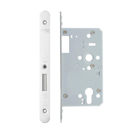 Zoo Hardware Din Euro Deadlock- Backset 60mm - 2 Pc Forend - Radius - PSS - Single Throwl - Stainless Steel