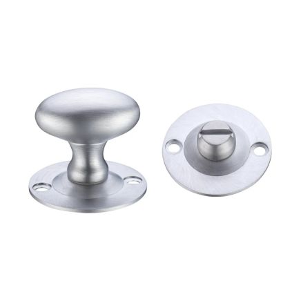 Zoo Hardware Oval Thumb Turn with Coin Release - 5mm spindle - Satin