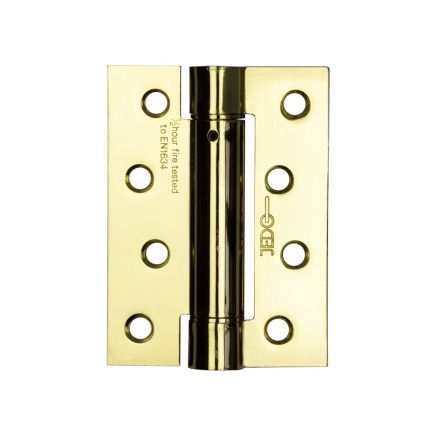 Jedo Steel Single Action Spring Hinges 102x76x2.7mm (PK of 3) Electro Brassed - By Frelan Hardware - J9800EB