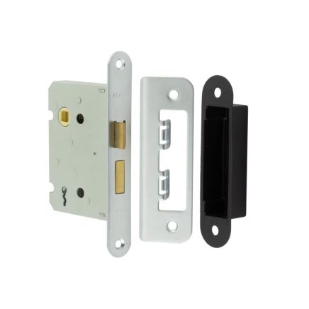 Jedo Kontrax 2 Lever Sashlocks with Radiused Forend & Strike Plate 76mm Satin Nickel - By Frelan Hardware - JL480RSN