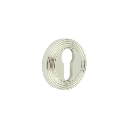 Burlington Euro Profile Escutcheons Reeded Rose Polished Nickel - By Frelan Hardware - BUR-61PN-74PN